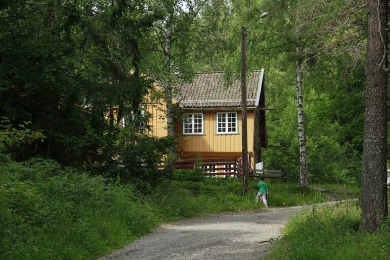 Photo house near park or forest